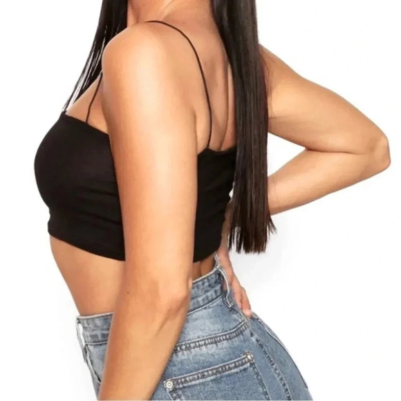Zara/💰2 FOR $10💰Black ribbed crop top/ Size US S - Picture 4 of 9